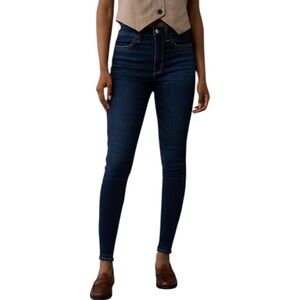 American Eagle Curvy Super Hi-Rise Jegging Next Level Stretch Dark Wash 2 Short